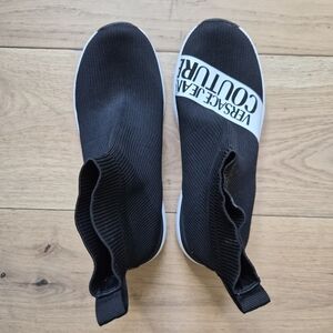 Versace Jeans Collection Black Slip-On Knit Sneakers